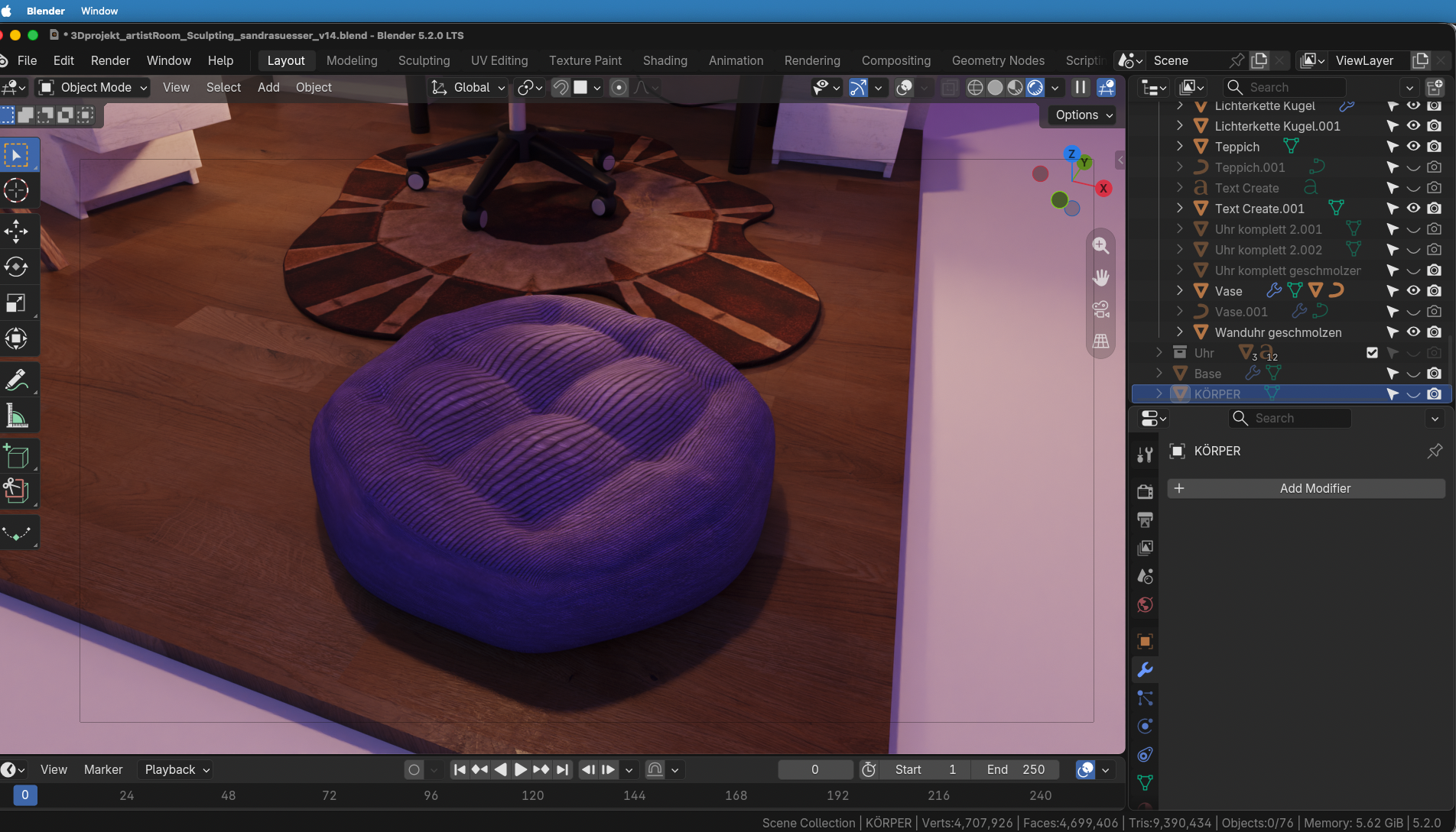 Blender 4.5 LTS Update Auszug