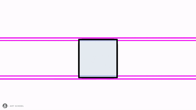 Animation perspektivisches Grundprinzip Verlauf