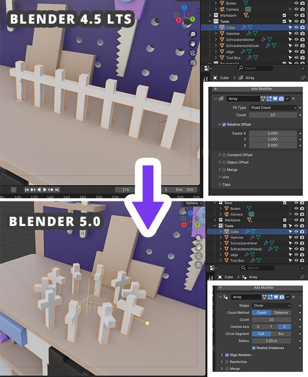 Blender 4.5 LTS neuer Subdiv Modifier