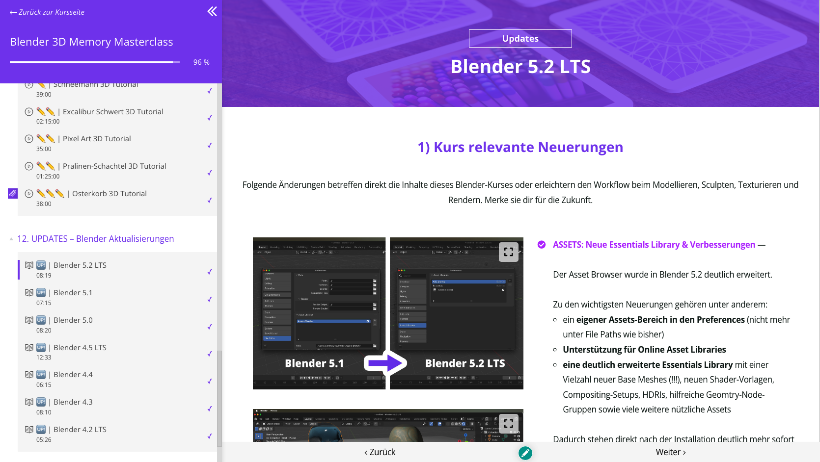 Blender 4.5 LTS Update Auszug