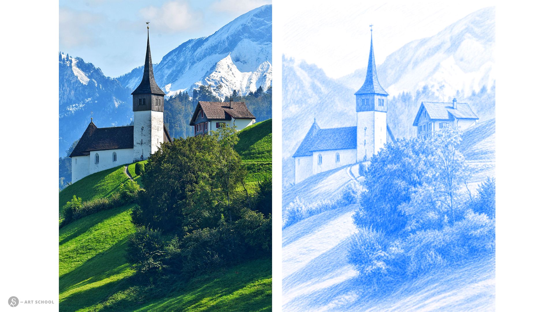 Foto vs. Zeichnung Tiefenschärfe