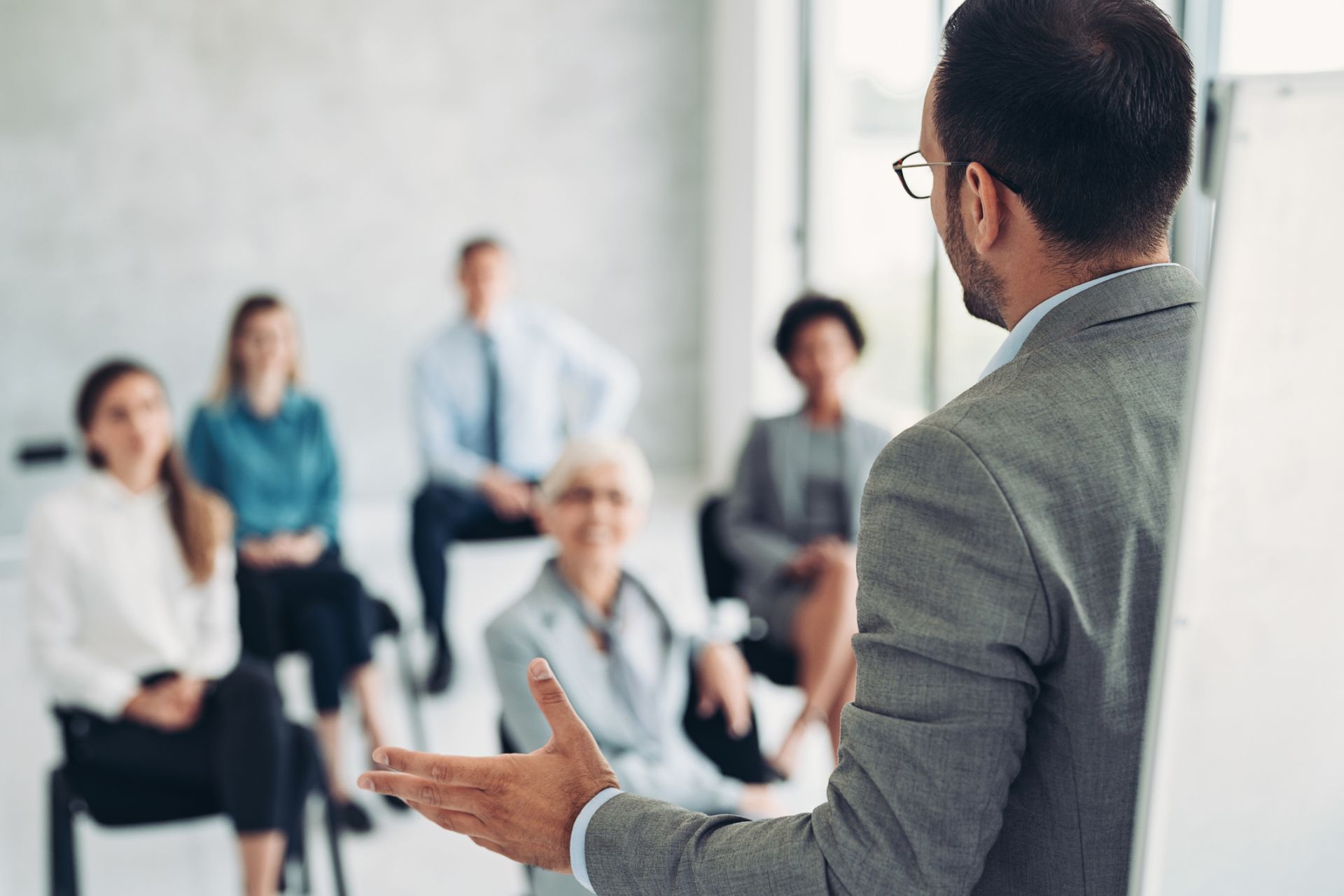 man giving a presentation