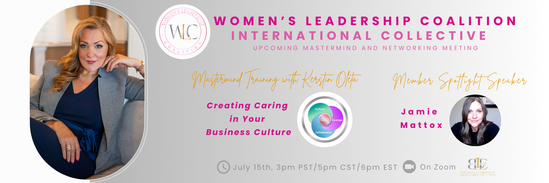 promo graphic for the women's leadership coalition event