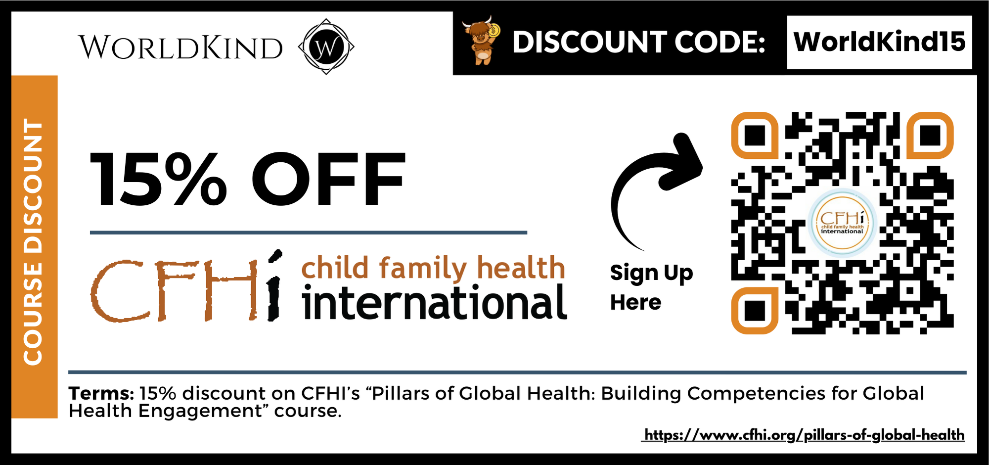 Image of the Discount Code Coupon, which can be accessed from the "My Rewards" tab on your "My Modules" Home page