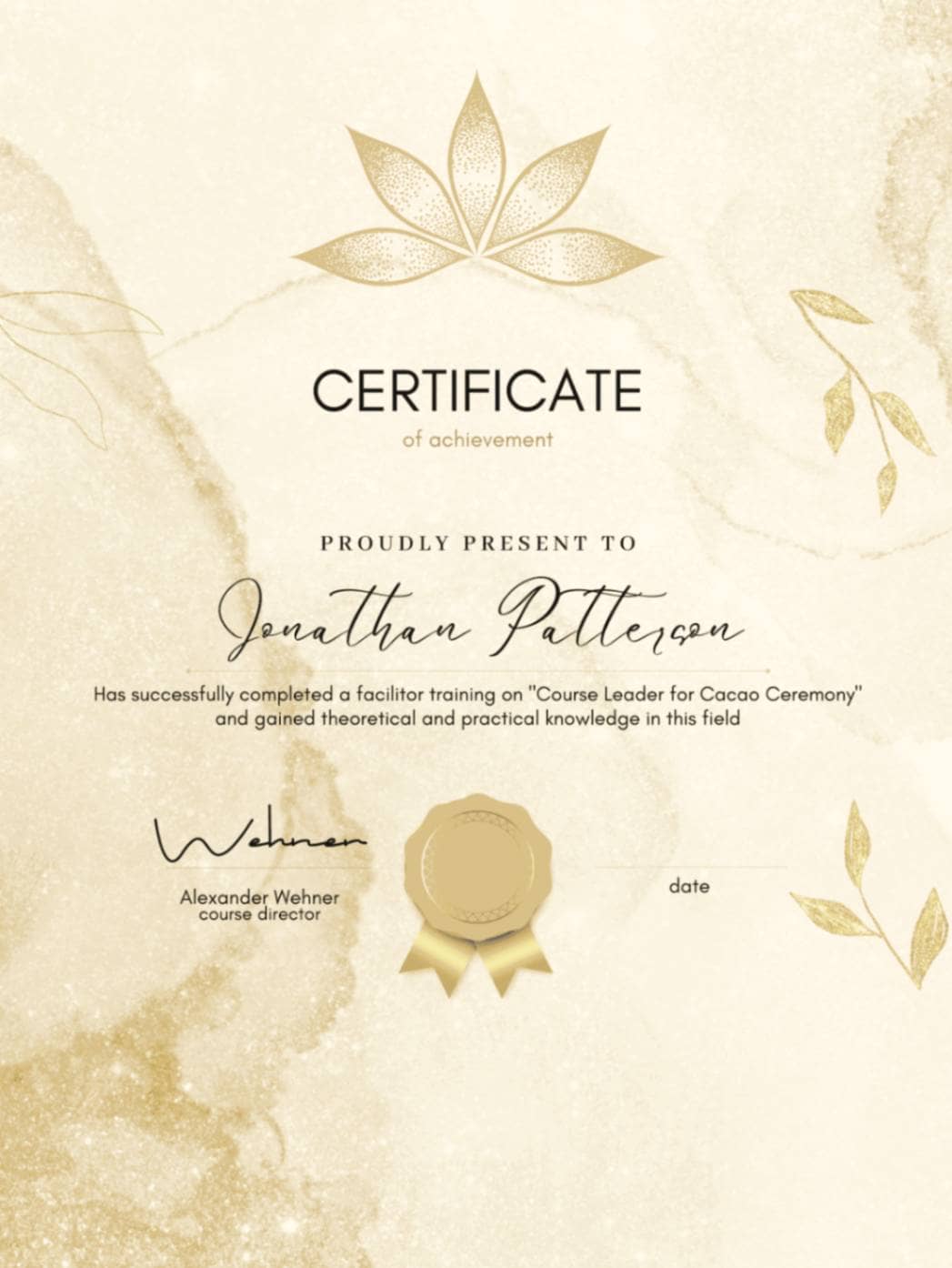 World of Cacao Certificate