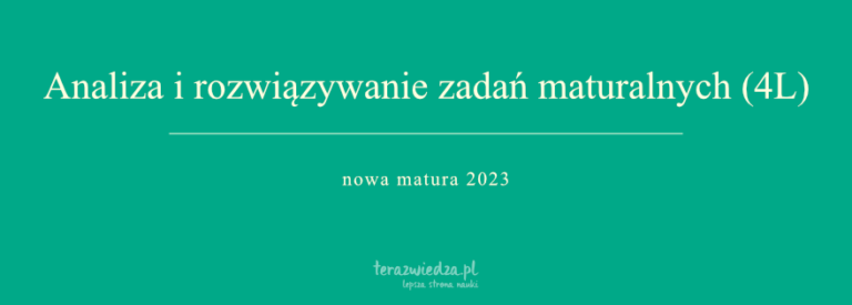 Kurs: Analiza i rozwiązywanie zadań maturalnych