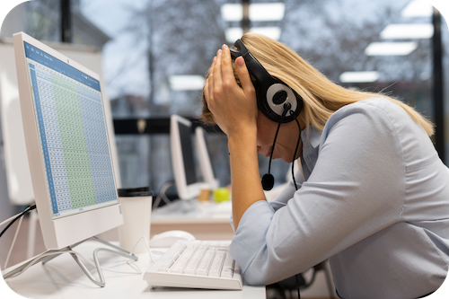 Erschoepfte Mitarbeiterin