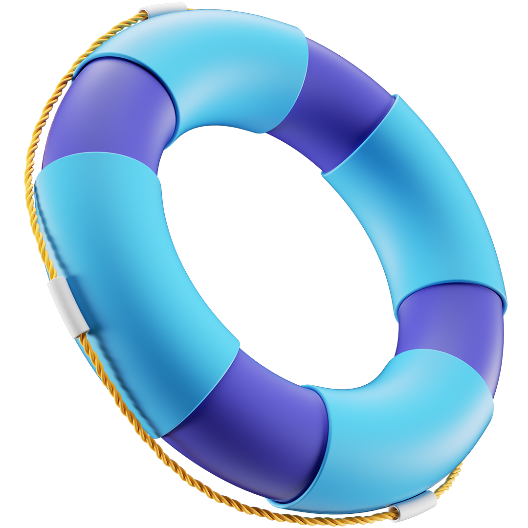 3-dimensionaler Rettungsring, der die Hilfe im Pflegealltag symbolisiert
