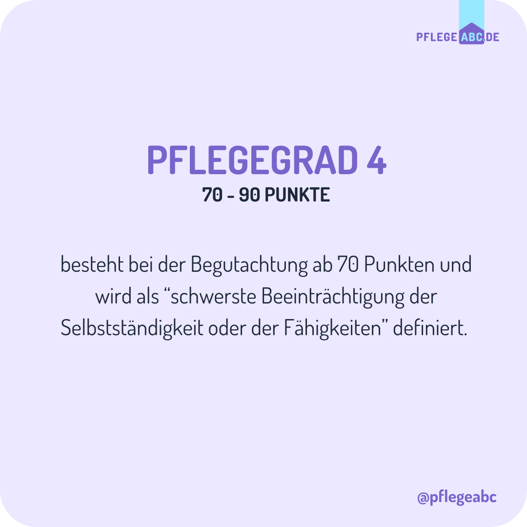 Pflegegrad 4 70-90 Punkte