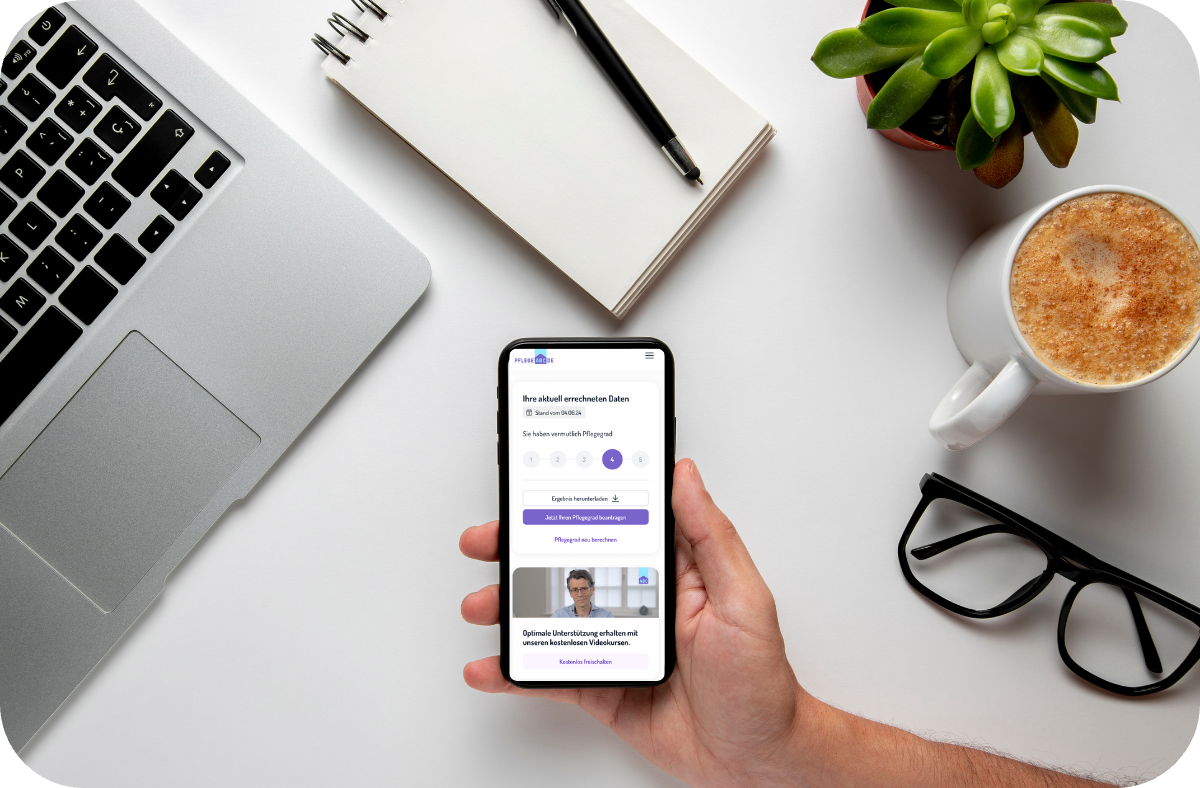 Pflegegradrechner am Smartphone