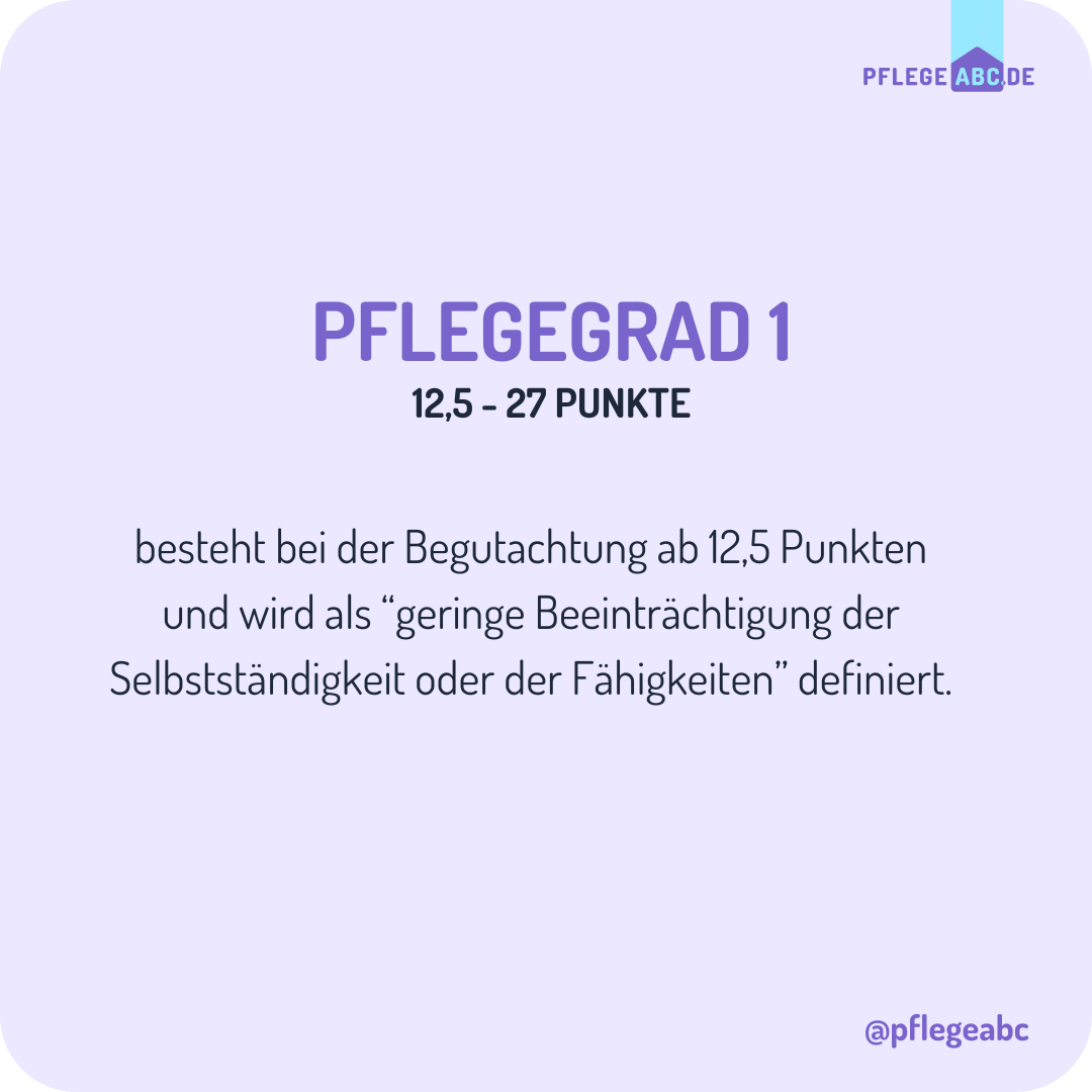 Pflegegrad 1 12,5-27 Punkte