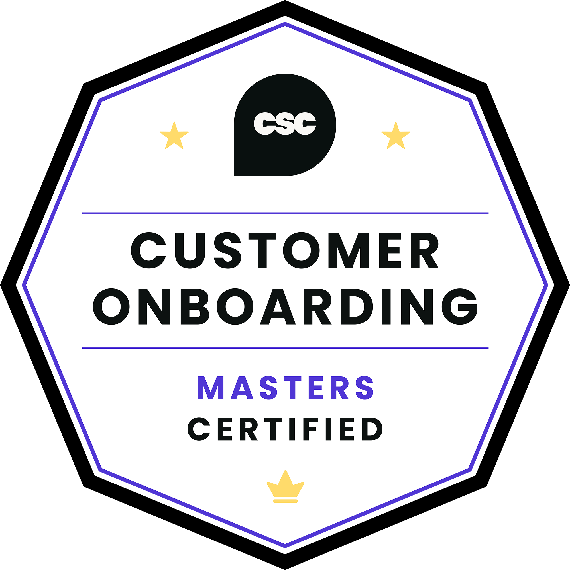 Customer Onboarding Certified | Masters badge