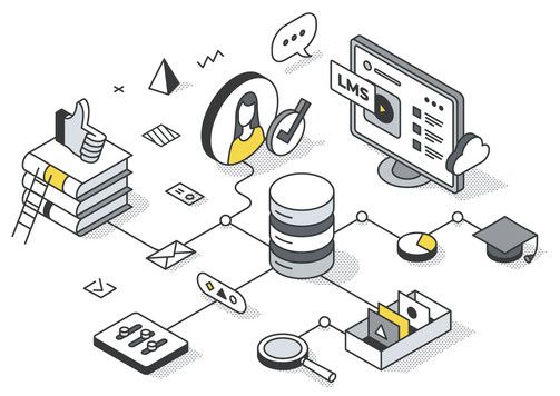 illustration of a learning management system