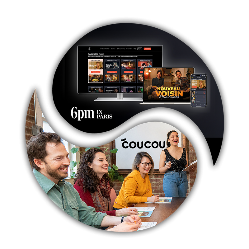 Yin and Yang visual combining Coucou French Classes and 6pm in Paris