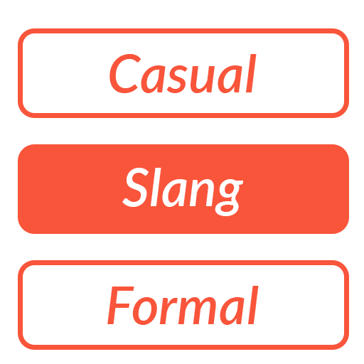 Icon showing formality labels like ‘Casual,’ ‘Slang,’ and ‘Formal’ to guide learners in using French expressions appropriately.