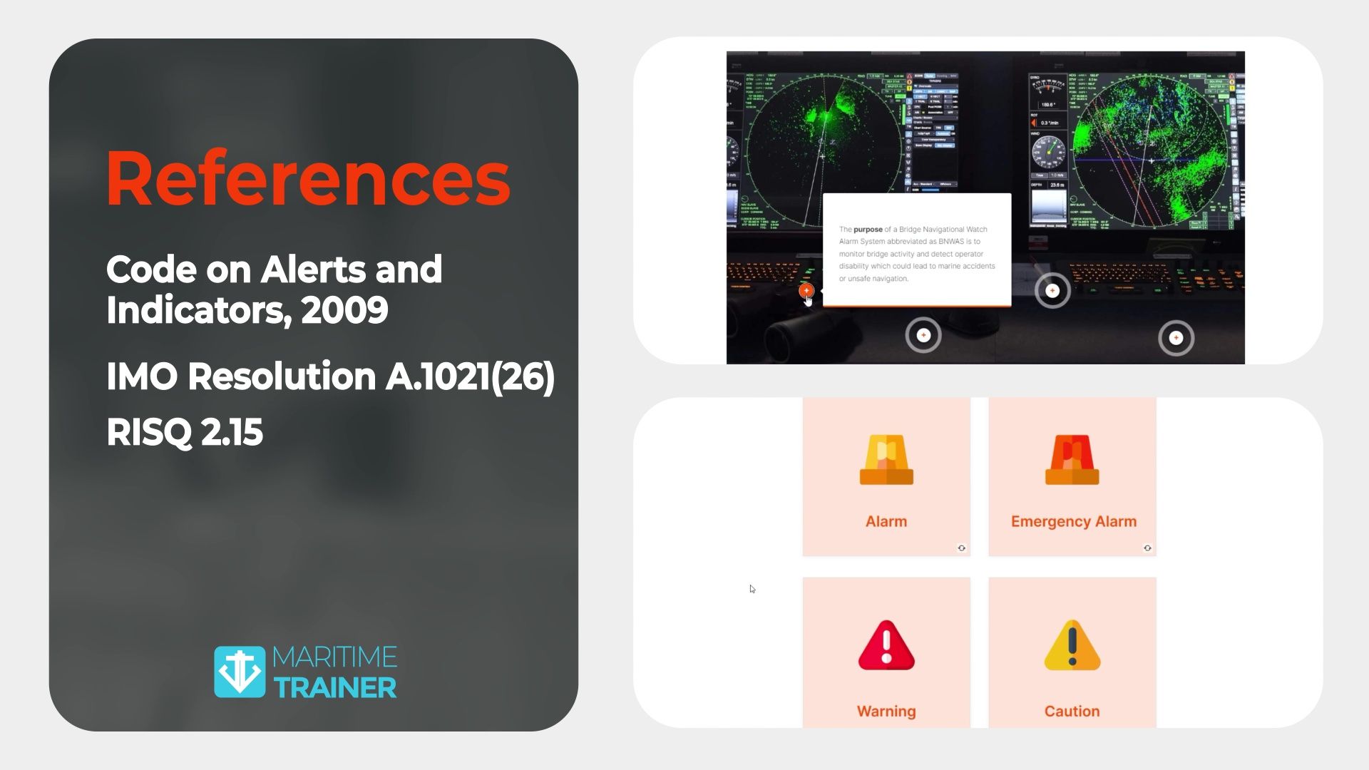 Vessel Alarm Managemet References Maritime Training