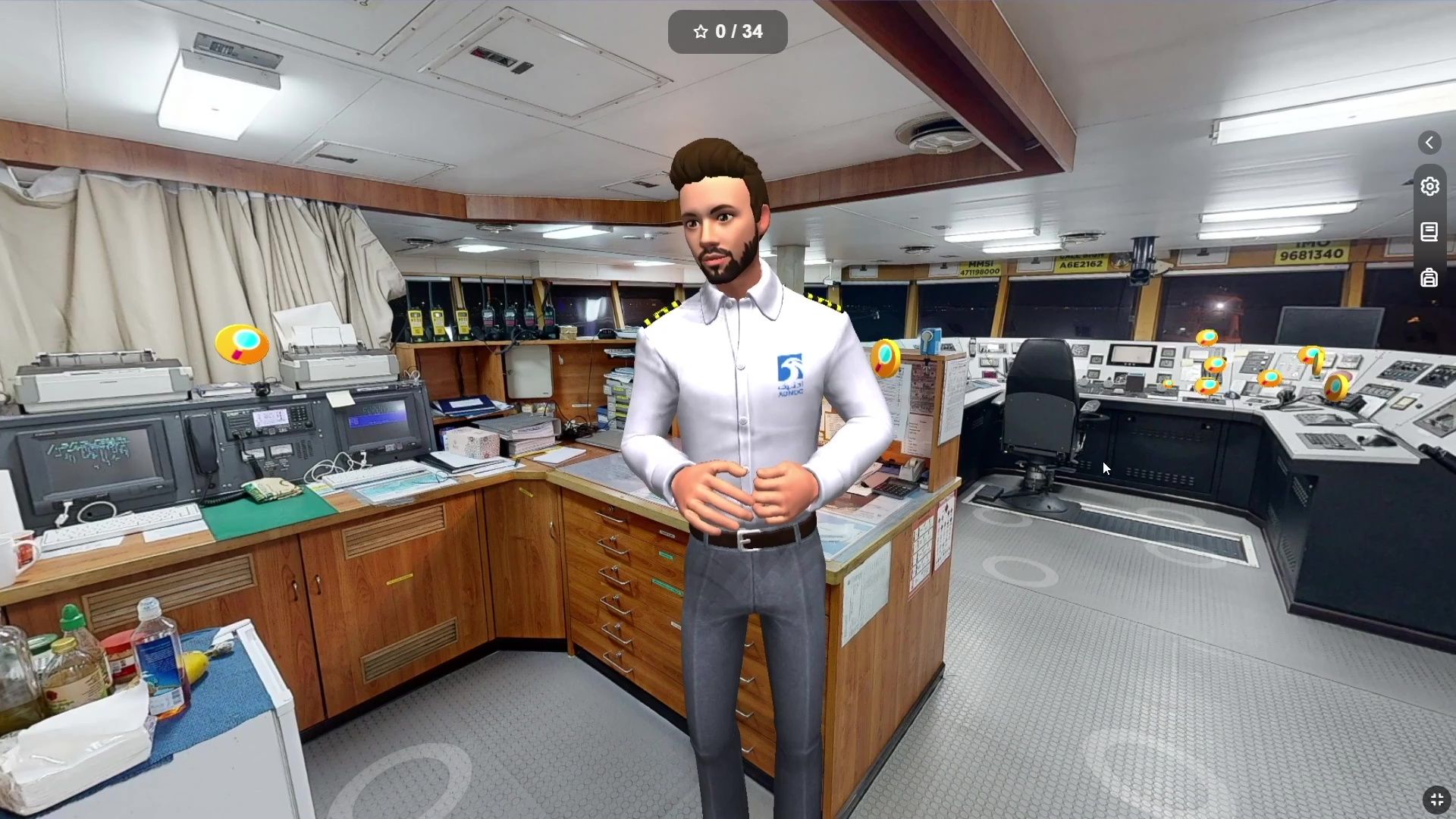 Digital twin technology a virtual captian inviting the users to deck telling the technology