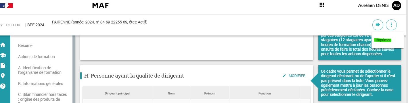 Bilan pédagogique formation