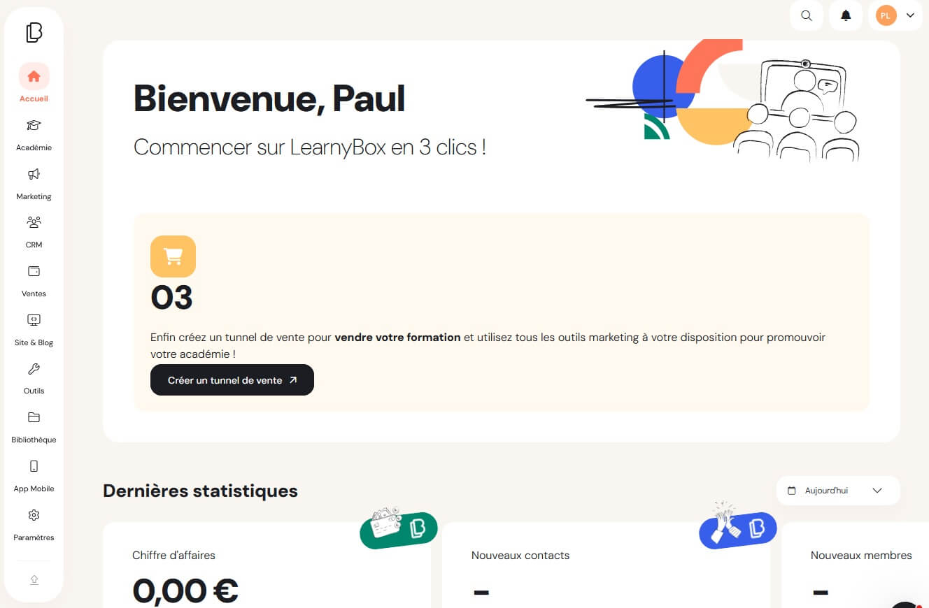 Dashboard Learnybox
