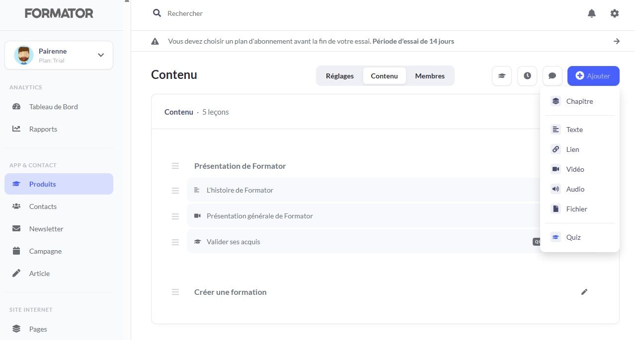 Formator contenu formation
