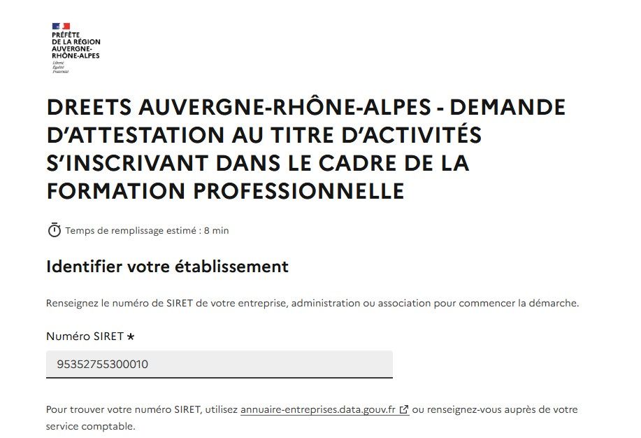 Organisme formation exoneration TVA