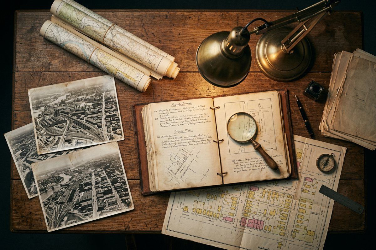 Historical aerial photographs and property records reviewed during a Phase 1 environmental site assessment