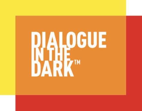 Logo of Dialogue in the Dark in red and orange