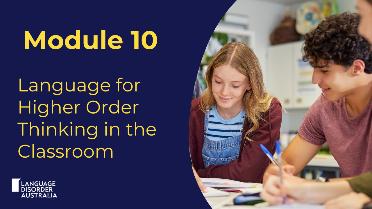10. Language for Higher Order Thinking in the Classroom