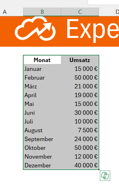 Daten markieren in der Excel Liste