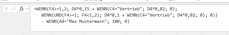 Excel Formel die sehr komplex ist