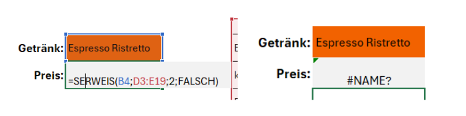 Der #Name Fehler in Excel bildlich dargestellt