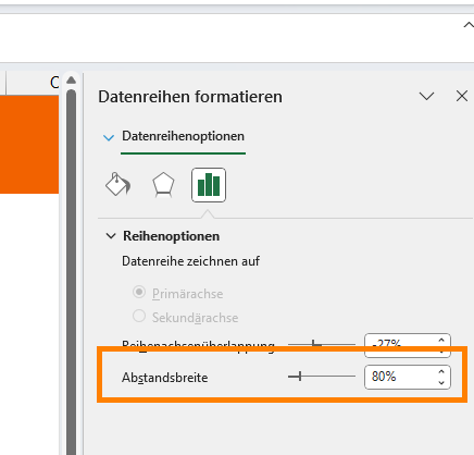 Abstandsbreite der Balken anpassen