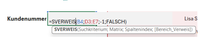 Der Sverweis mit einem Spaltenindex von -1 = Fehler