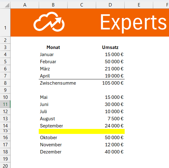 Nicht saubere Liste in Excel