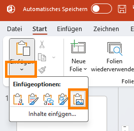 Diagramm als Bild einfügen