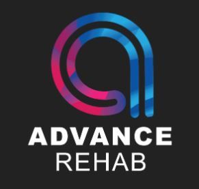 Logo for ADVANCE REHAB featuring a stylized letter 'A' with a gradient of pink to blue colors, symbolizing dynamic movement and the comprehensive spectrum of rehabilitation services.