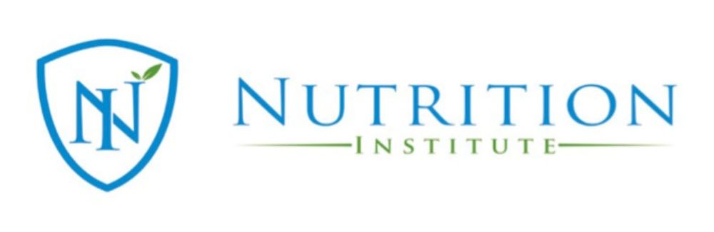 Logo for the Nutrition Institute featuring a shield with the letters 'NI' and a small green leaf, indicating a focus on nutritional education and wellness.
