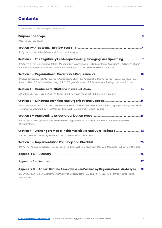 Table of contents — Safe, Responsible, and Effective Use of AI at Work