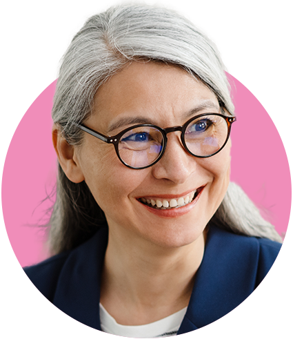 Older woman wearing glasses