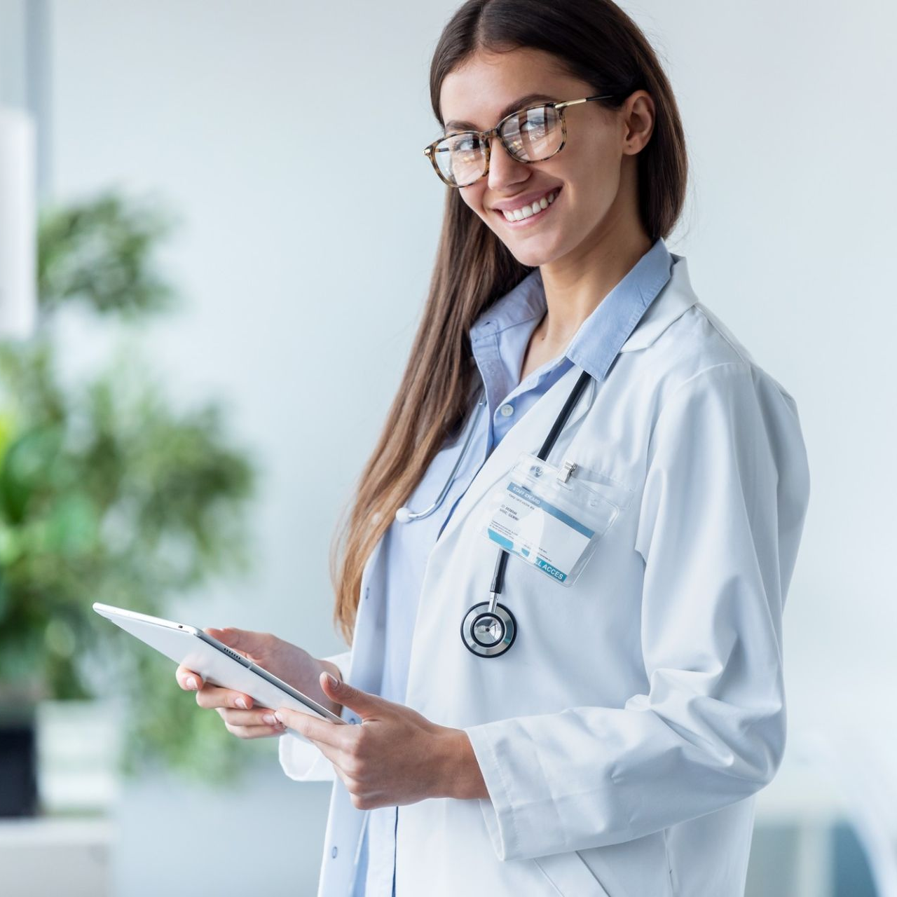 Female practitioner smiling