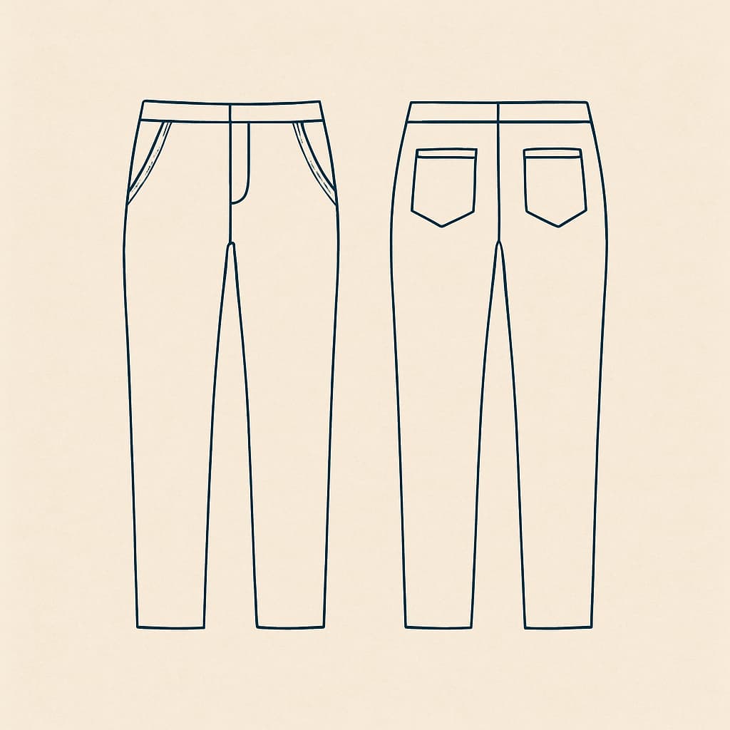 Hose nähen mit Stil: diese Illustration gibt Impulse für Schnitt, Stoffwahl und DIY-Nähideen.