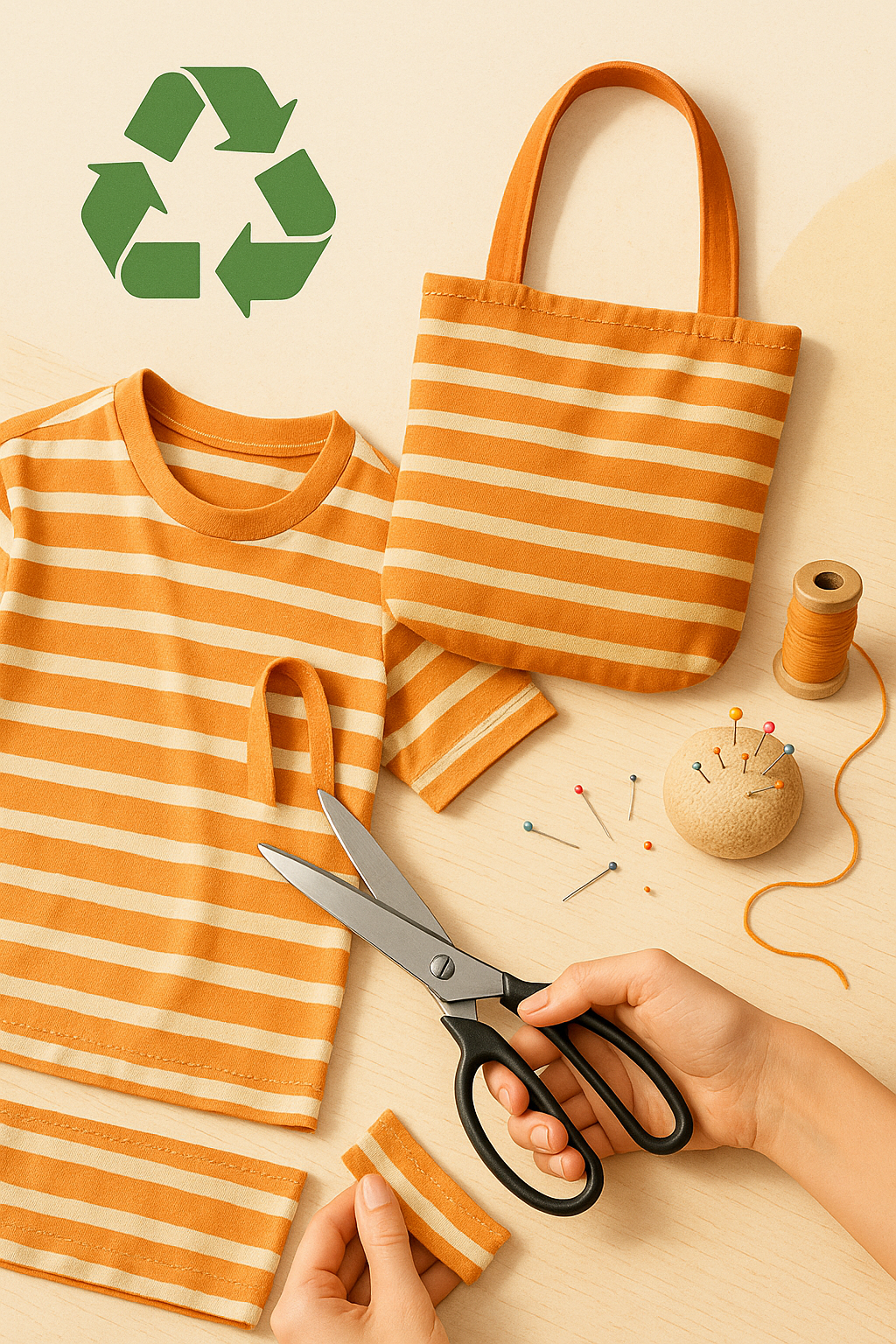 Upcycling Kleidung für DIY-Fans: alte Textilien verwandeln sich in einzigartige Kleidungsstücke.