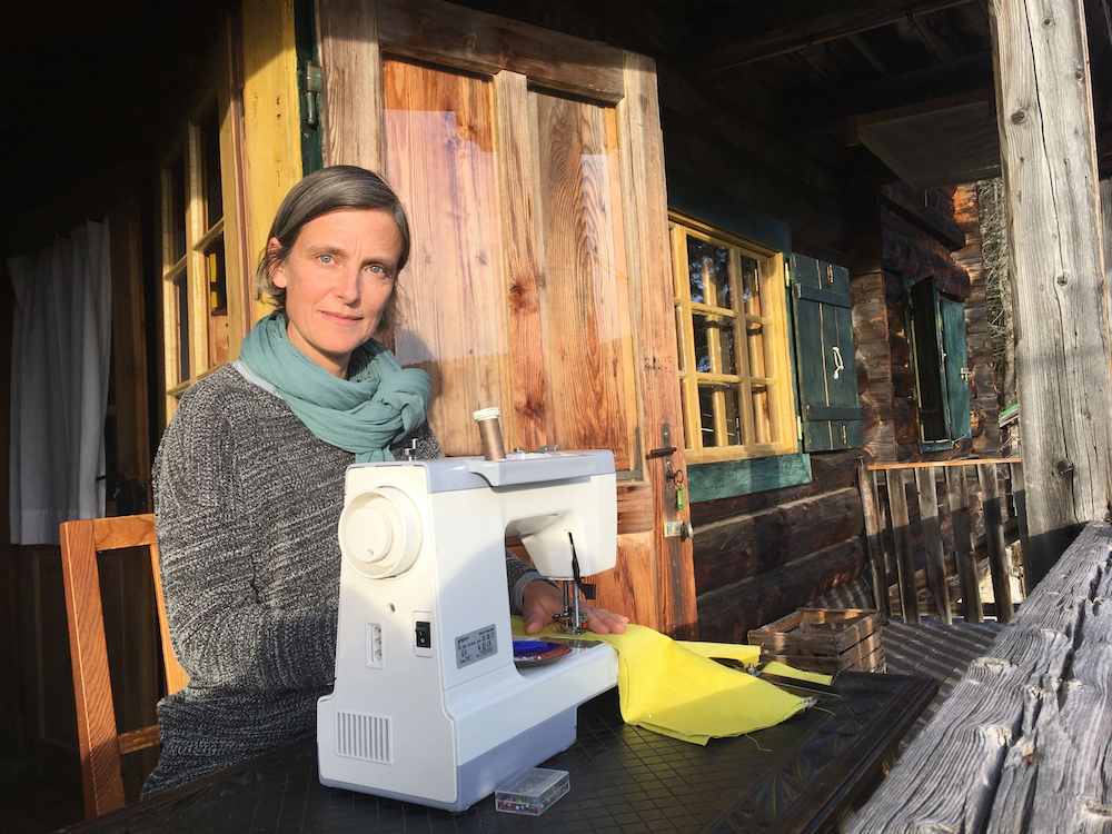 nähen kann man von überall - auch in den bergen