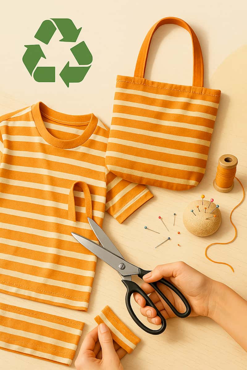 Upcycling Kleidung für DIY-Fans: alte Textilien verwandeln sich in einzigartige Kleidungsstücke.