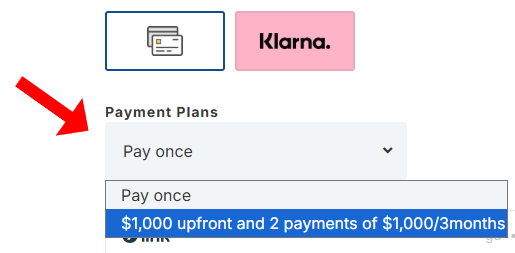 Illustration of where to click for payment plan