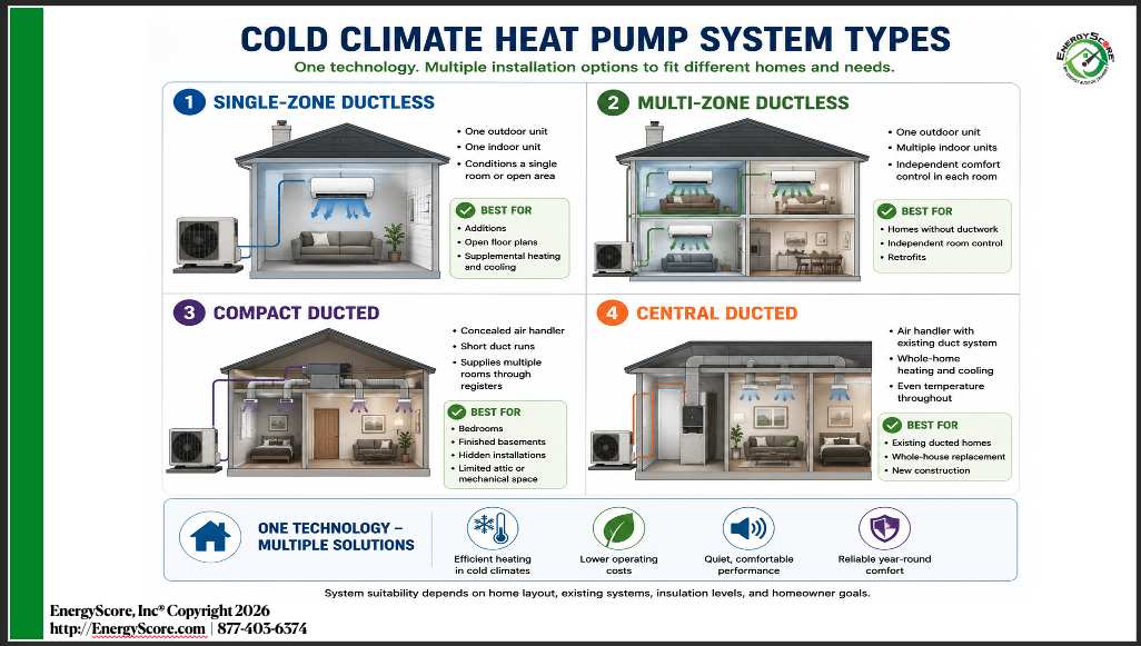 Cold Climate Air Source Heat Pump Types