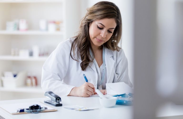 Pharmacist working in a pharmacy