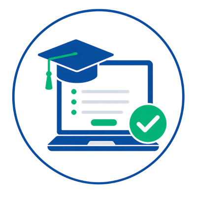 online pharmacy technician training with laptop and graduation cap