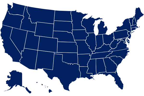 Map of U.S. pharmacy technician requirements by state