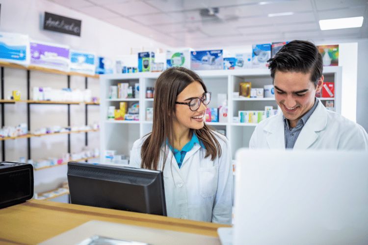 Pharmacy technicians working